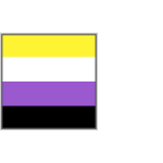 Non-binary pride flag icon with gray groove border